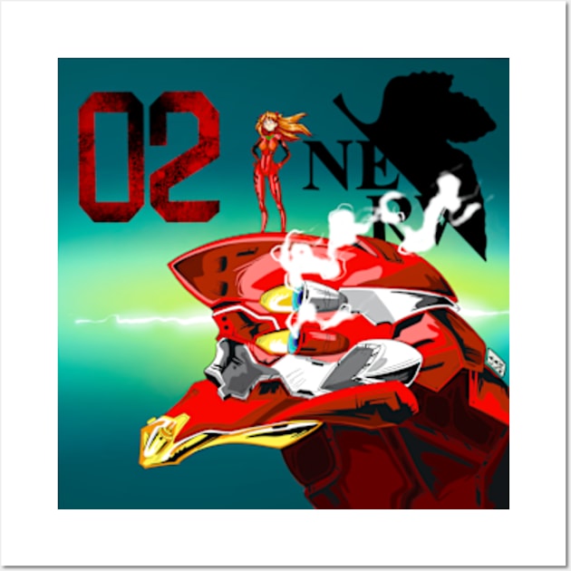 EV 02 Asuka Wall Art by LalART Shop